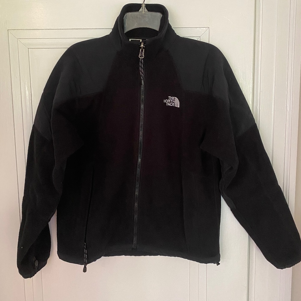 North Face women’s wind stopper jacket; black; sz Small; full zip; ex cond